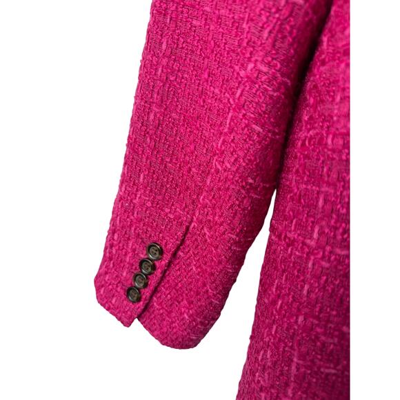 NWOT Ann Taylor Fuchsia Pink Tweed Blazer Jacket Size 12 Textured Workwear - Picture 6 of 14